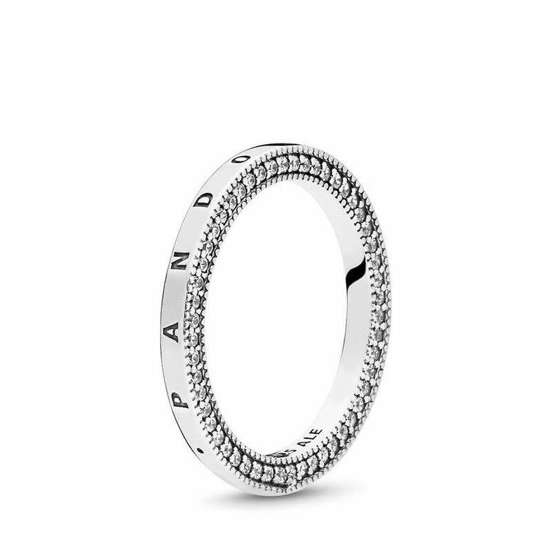 Pandora Signature Hearts Stackable Ring Outlet NZ, Sterling Silver (193057-KFU)